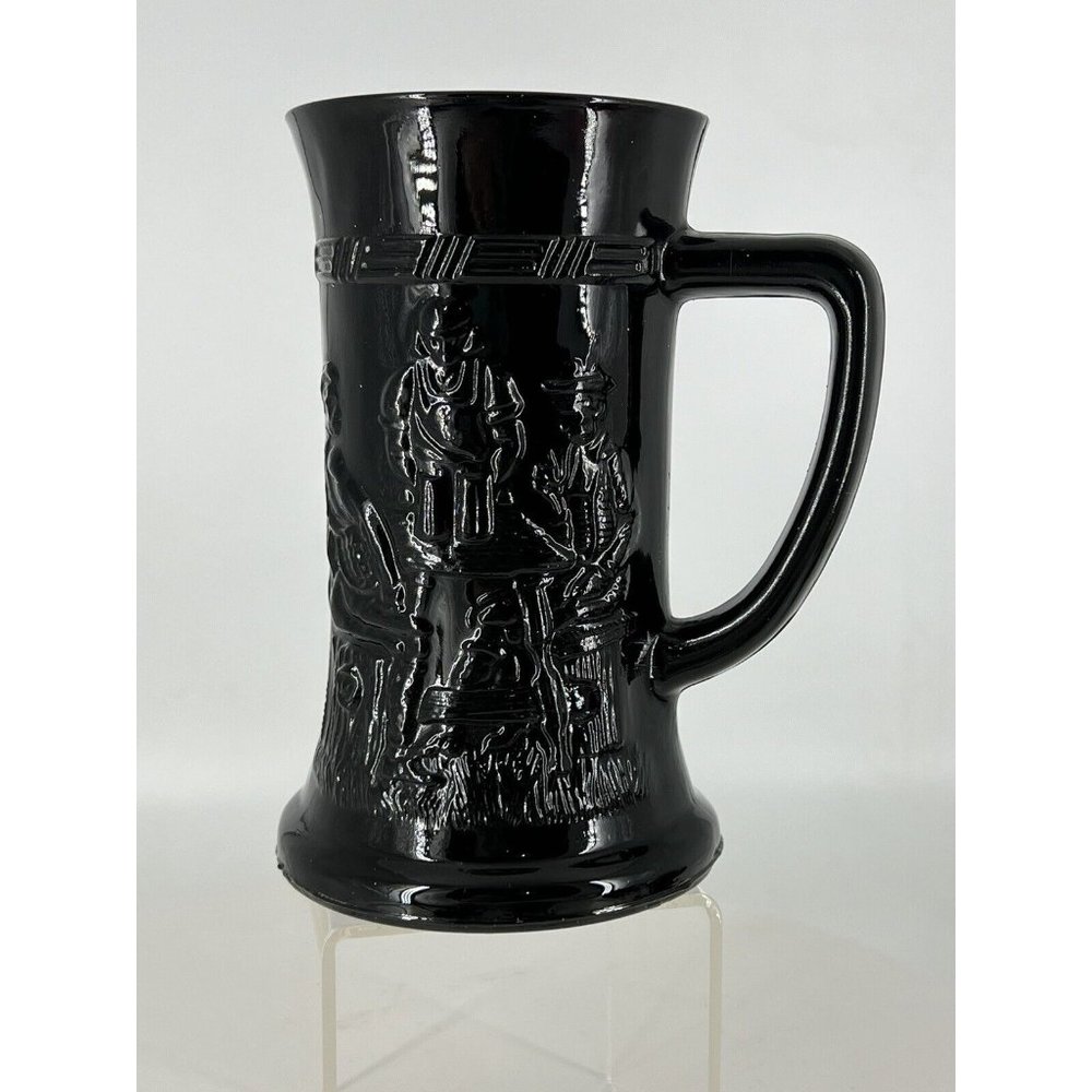 Indiana Black Glass Tiara Tavern German 6" Stein/ 10 oz Mug. Unique Barware
